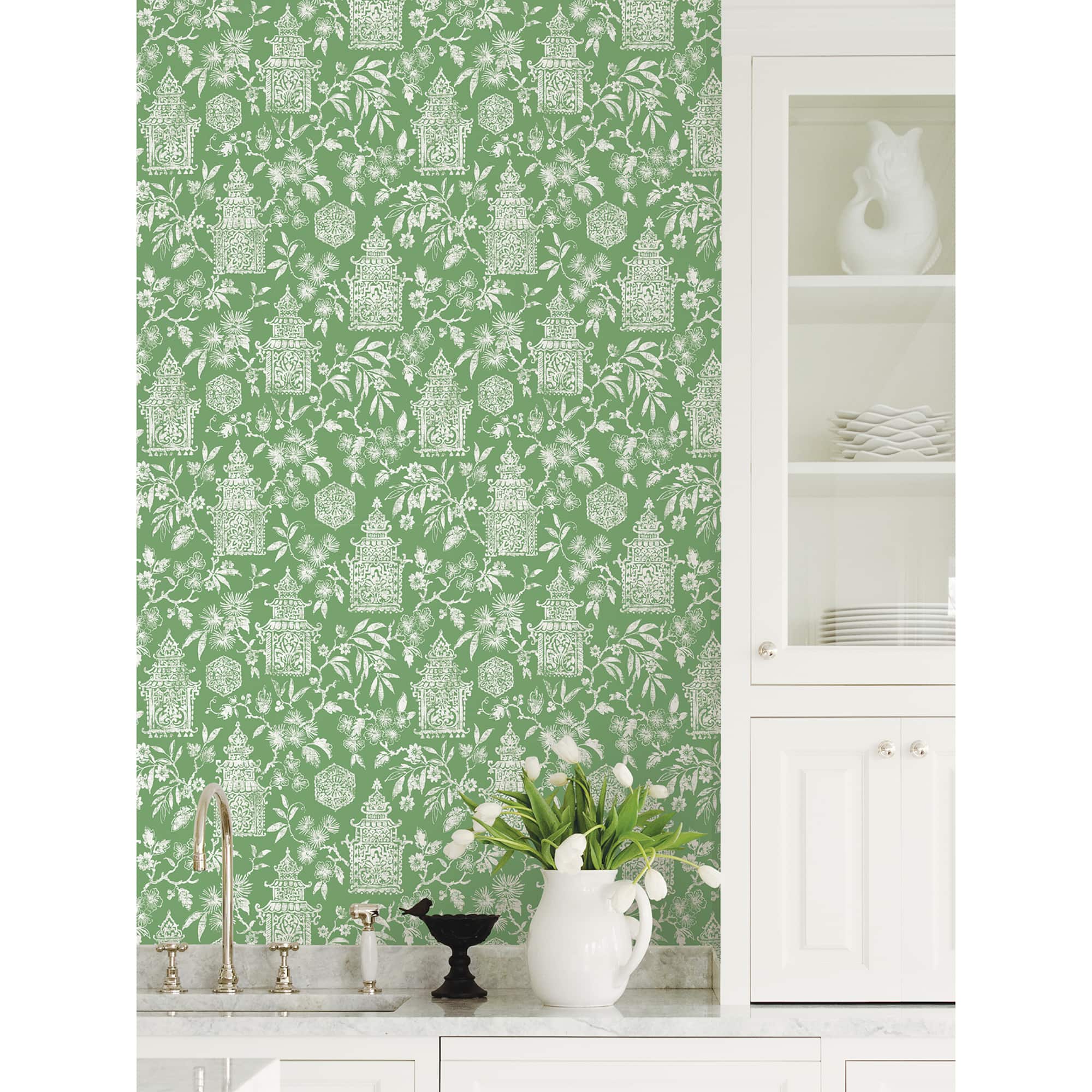 NuWallpaper Green Danson Peel & Stick Wallpaper